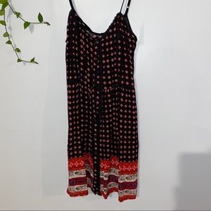 Black red print dress